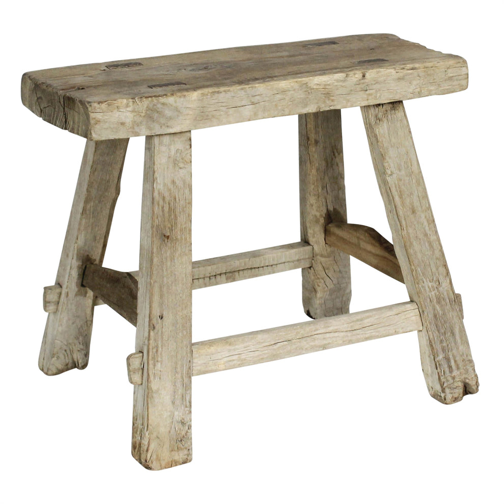 Hokkaido Foot Stool, Elm Wood Set Of 8 By HomArt | Stools | Modishstore - 3