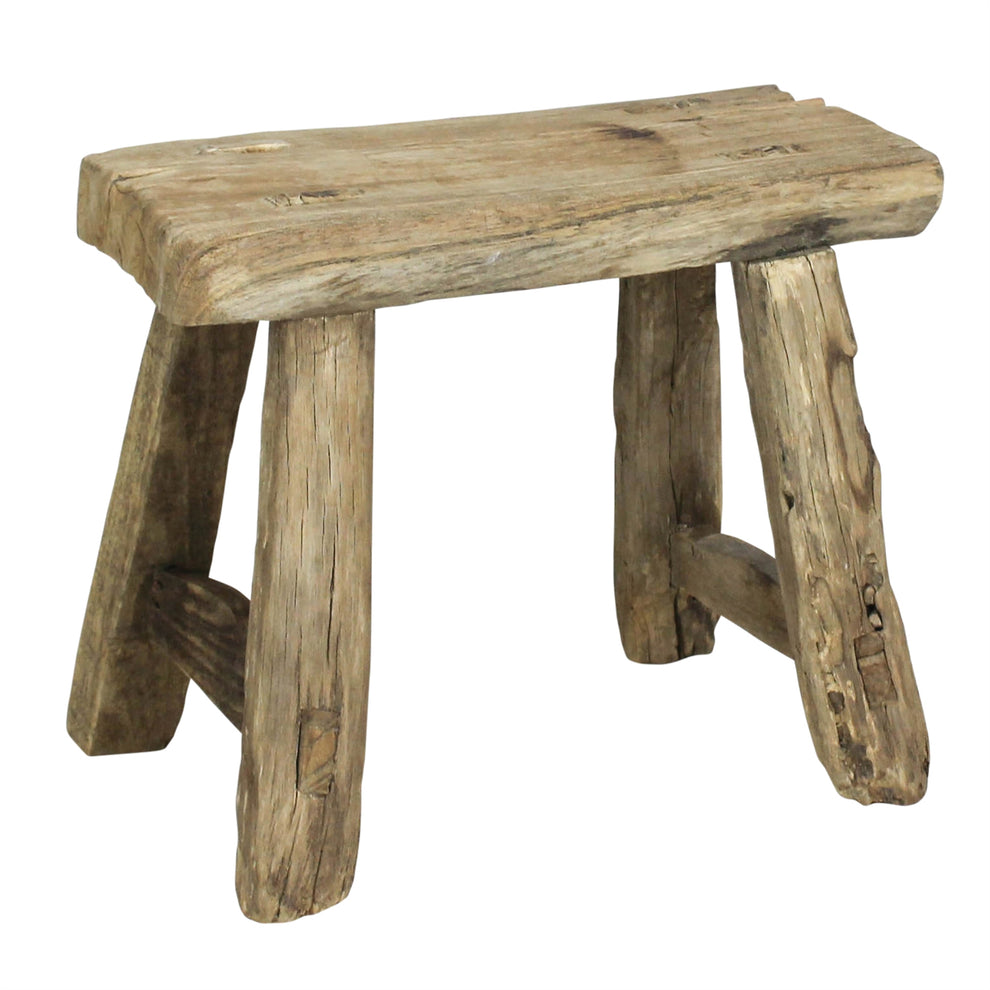 Hokkaido Foot Stool, Elm Wood Set Of 8 By HomArt | Stools | Modishstore - 2