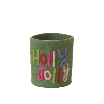 Holly Jolly Felt Pot Cover Set of 2 By Accent Decor | Wall Decor | Modishstore - 2