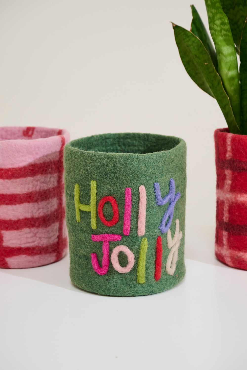 Holly Jolly Felt Pot Cover Set of 2 By Accent Decor | Wall Decor | Modishstore - 5