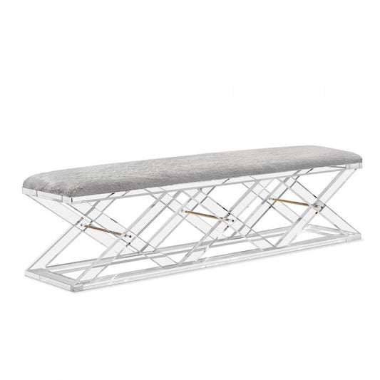 Asher King Bench - Shadow Grey By Interlude Home | Benches | Modishstore
