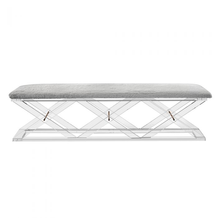 Asher King Bench - Shadow Grey By Interlude Home | Benches | Modishstore - 2