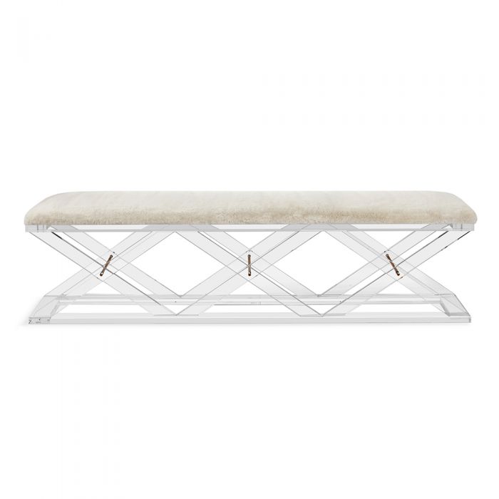 Asher King Bench - Ivory By Interlude Home | Benches | Modishstore - 2