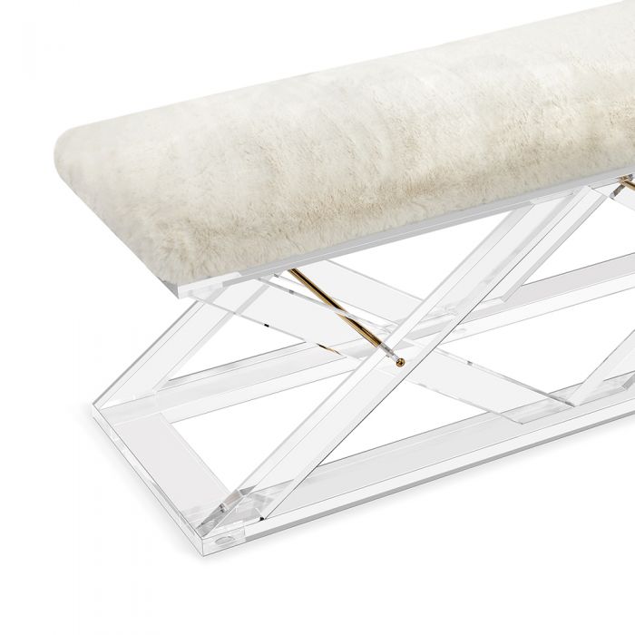 Asher King Bench - Ivory By Interlude Home | Benches | Modishstore - 3