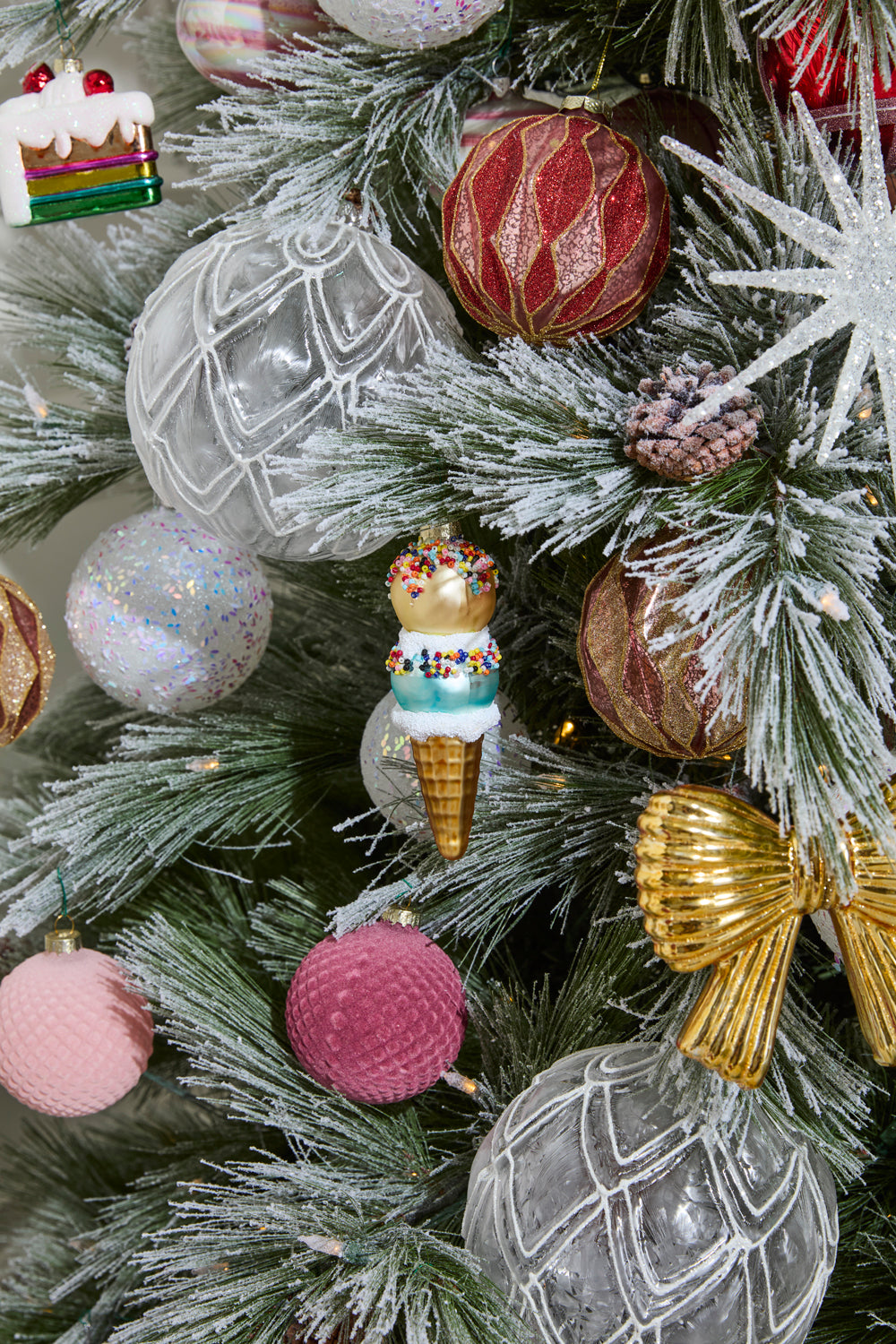 Dessert First Ice Cream Cone Ornament Set of 4 By Accent Decor | Ornaments | Modishstore - 9
