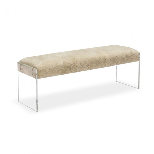 Aiden Shearling Bench By Interlude Home | Benches | Modishstore