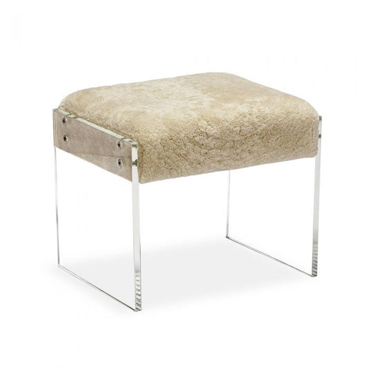Aiden Shearling Stool By Interlude Home | Stools | Modishstore