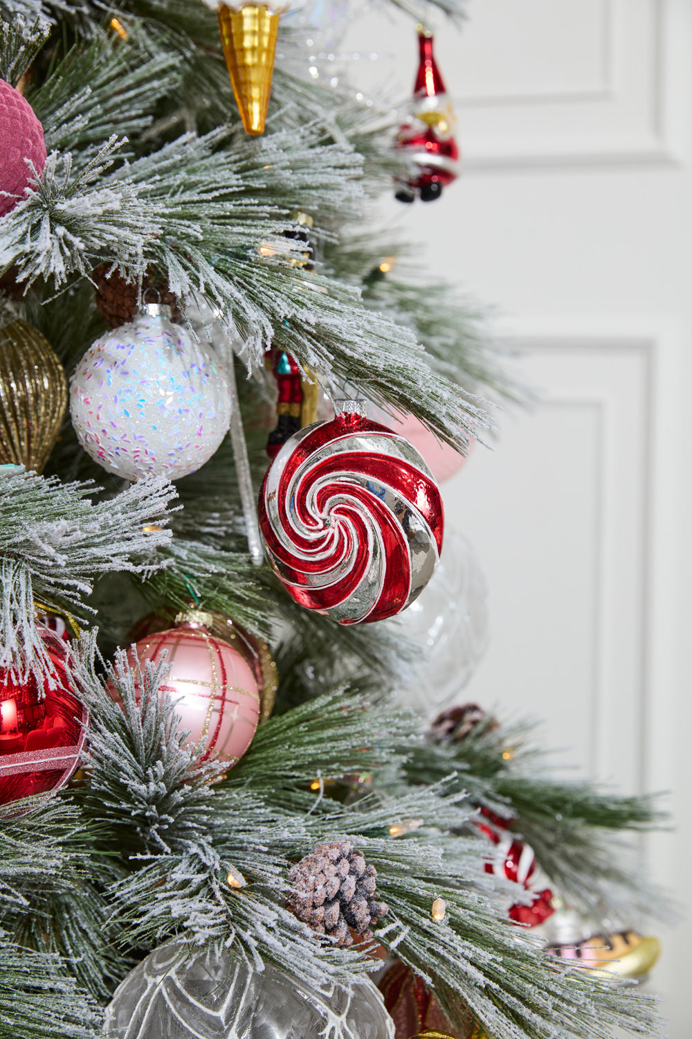 Peppermint Swirl Ornament Set of 8 By Accent Decor | Ornaments | Modishstore - 5