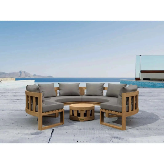 Circular Modular Deep Seating Set - SET-810 By Anderson Teak | Outdoor Sofas, Loveseats & Sectionals | Modishstore