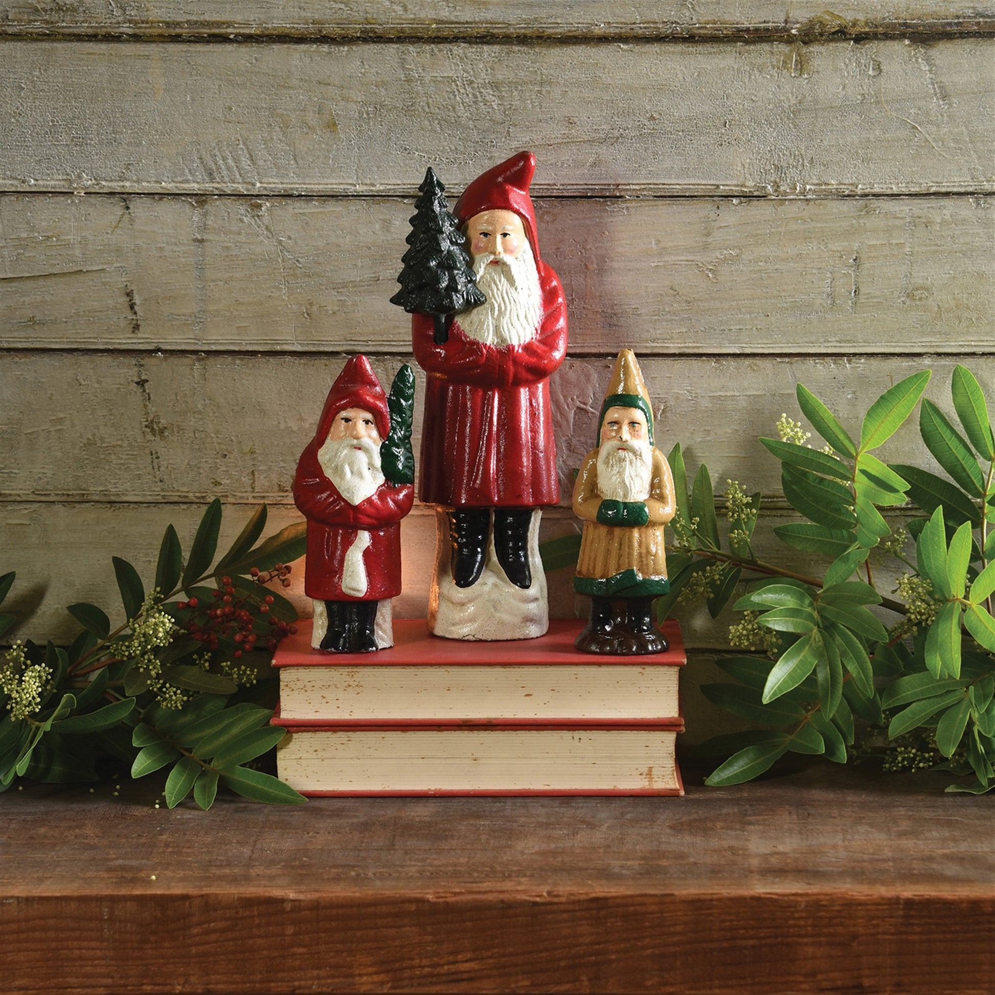 Santa with Tree, Cast Iron - Large Set Of 4 By HomArt | Ornaments | Modishstore - 3