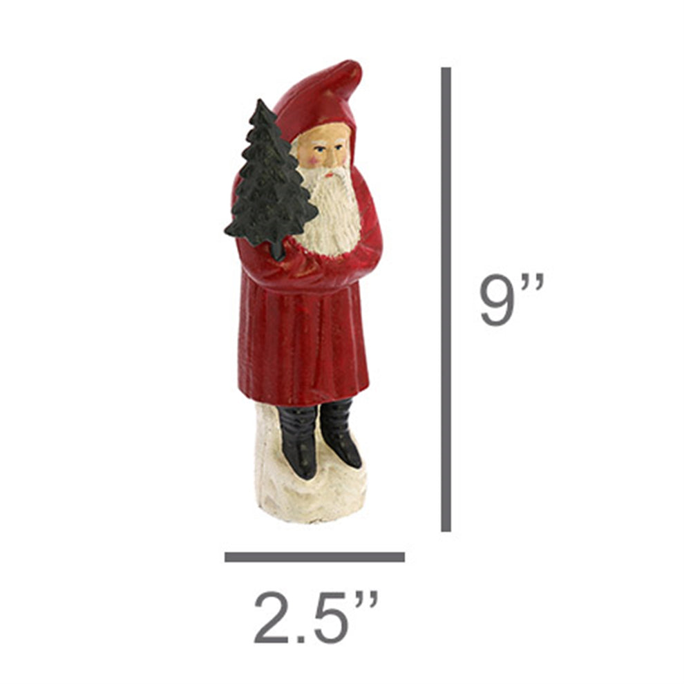 Santa with Tree, Cast Iron - Large Set Of 4 By HomArt | Ornaments | Modishstore - 2