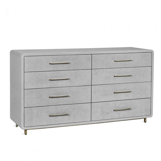 Alma 8 Drawer Chest  - Light Grey By Interlude Home | Drawers | Modishstore