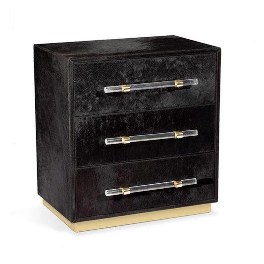 Cassian 3 Drawer Chest - Black/ Brass By Interlude Home | Drawers | Modishstore