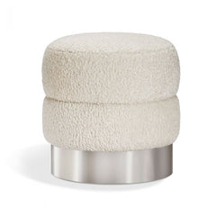 Charlize Stool - Faux Shearling/ Nickel By Interlude Home