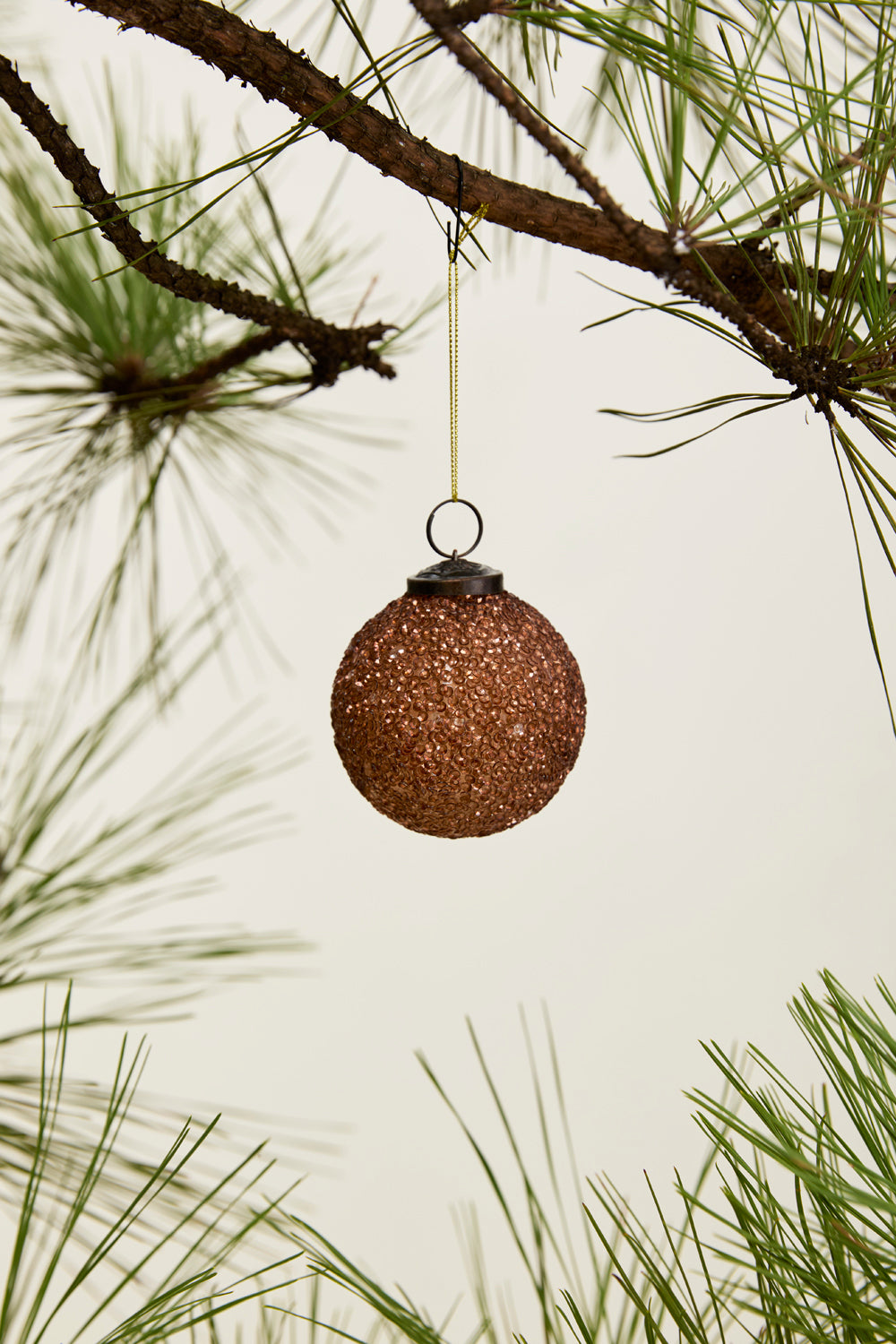 Copper Glitter Ornament Set of 8 By Accent Decor | Ornaments | Modishstore - 4