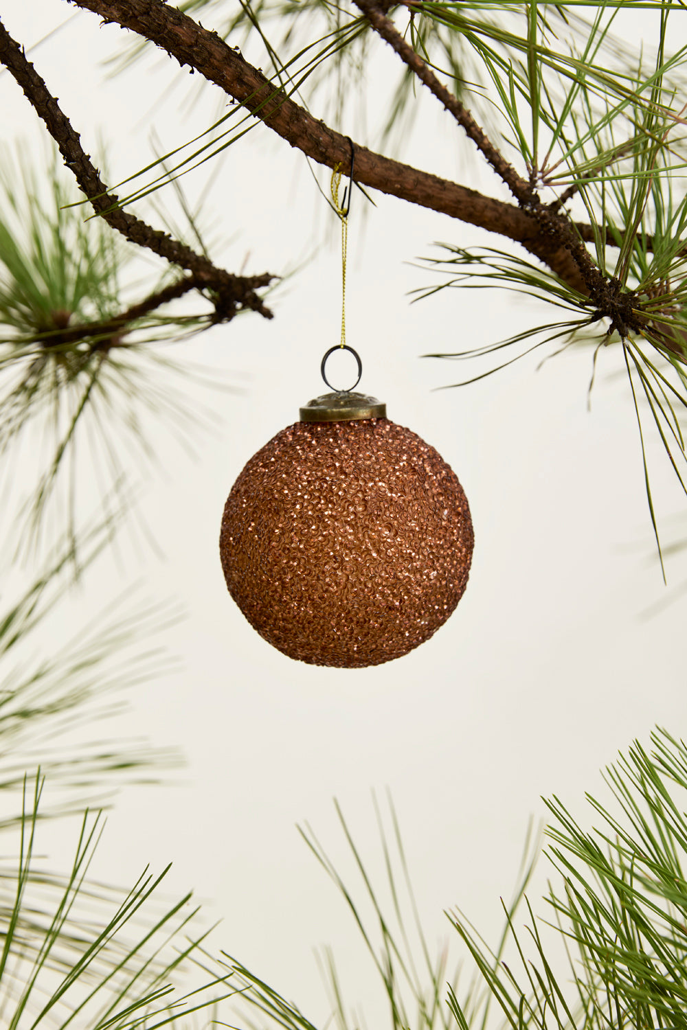 Copper Glitter Ornament Set of 8 By Accent Decor | Ornaments | Modishstore - 6