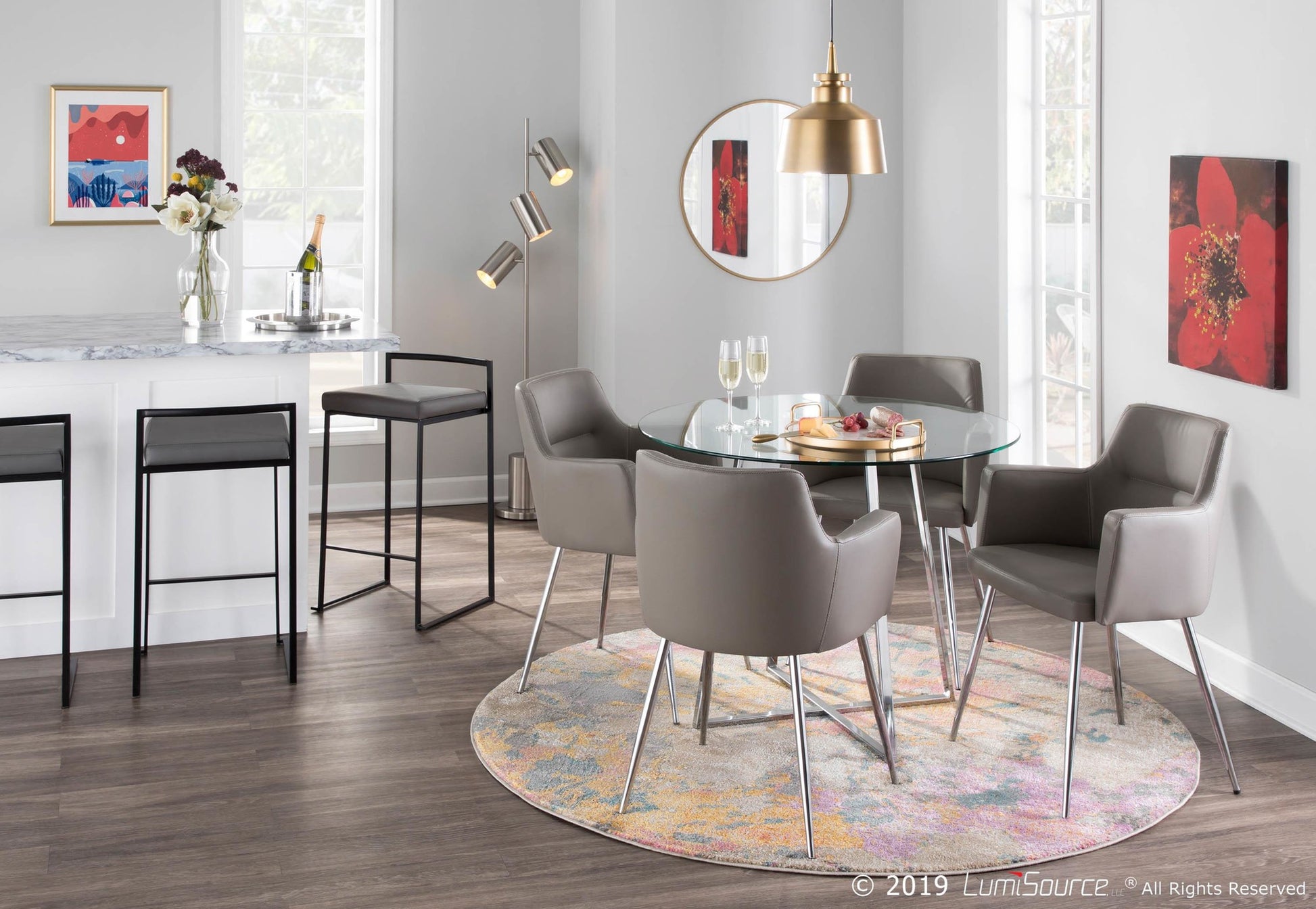 Fuji Stacker 26" Fixed-Height Counter Stool - Set of 3 By LumiSource - B26-FUJIPU BKBK3 | Counter Stools | Modishstore - 12