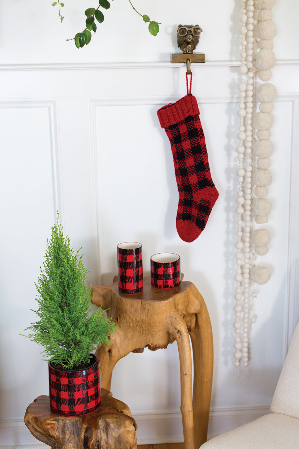 Buffalo Check Stocking Set of 2 By Accent Decor | Decor | Modishstore - 4