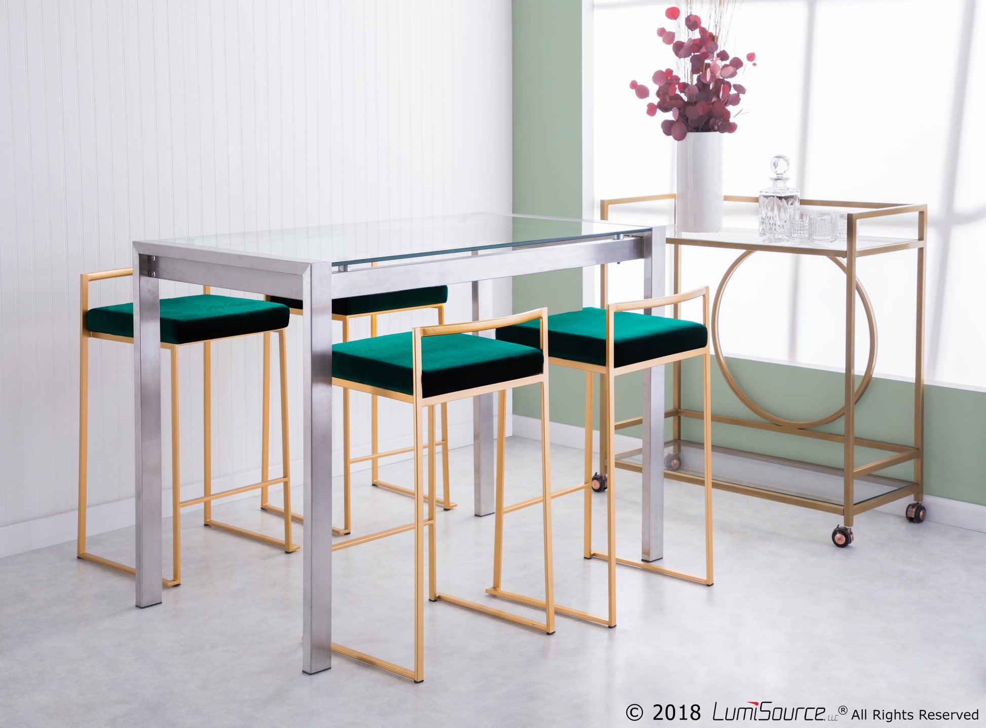 Fuji Stacker 26" Fixed-Height Counter Stool - Set of 3 By LumiSource - B26-FUJIV AUBK3 | Counter Stools | Modishstore - 22