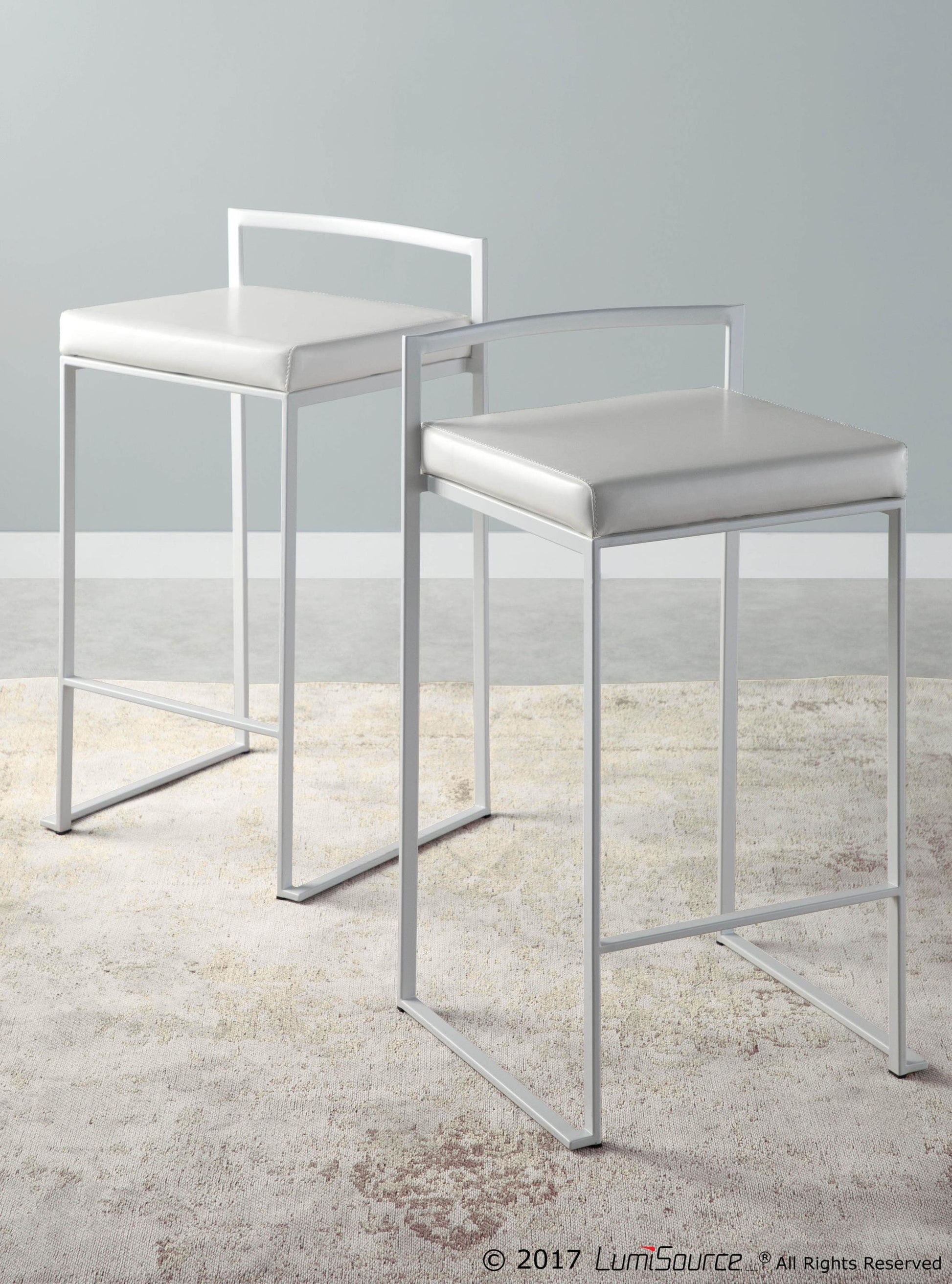 Fuji Stacker 26" Fixed-Height Counter Stool - Set of 3 By LumiSource - B26-FUJIPU WGY3 | Counter Stools | Modishstore - 8