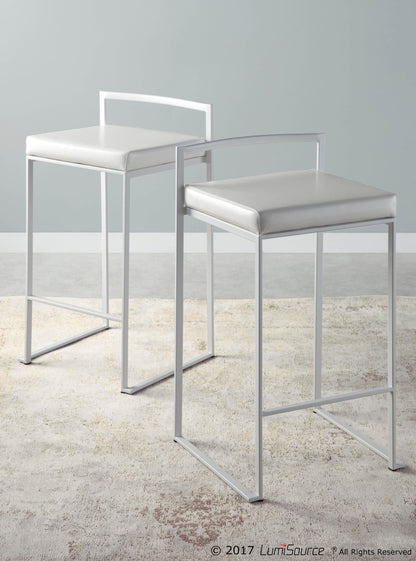 Fuji Stacker 26" Fixed-Height Counter Stool - Set of 3 By LumiSource - B26-FUJIPU WGY3 | Counter Stools | Modishstore - 8