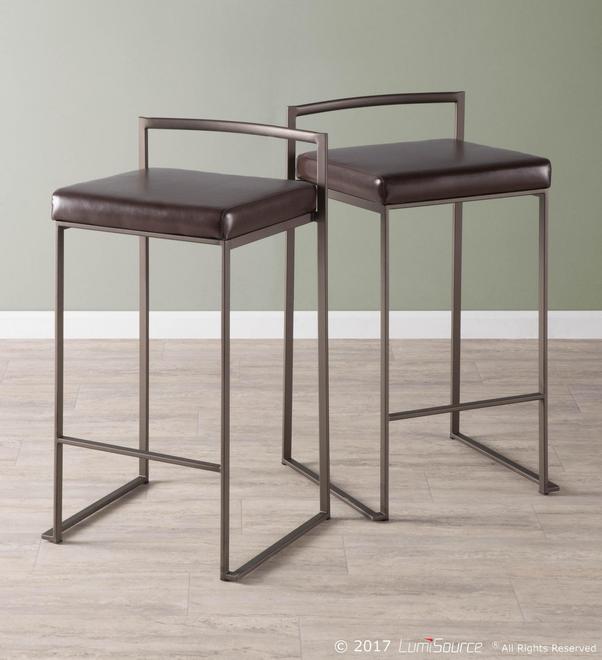 Fuji Stacker 26" Fixed-Height Counter Stool - Set of 3 By LumiSource - B26-FUJI ANE3 | Counter Stools | Modishstore - 3