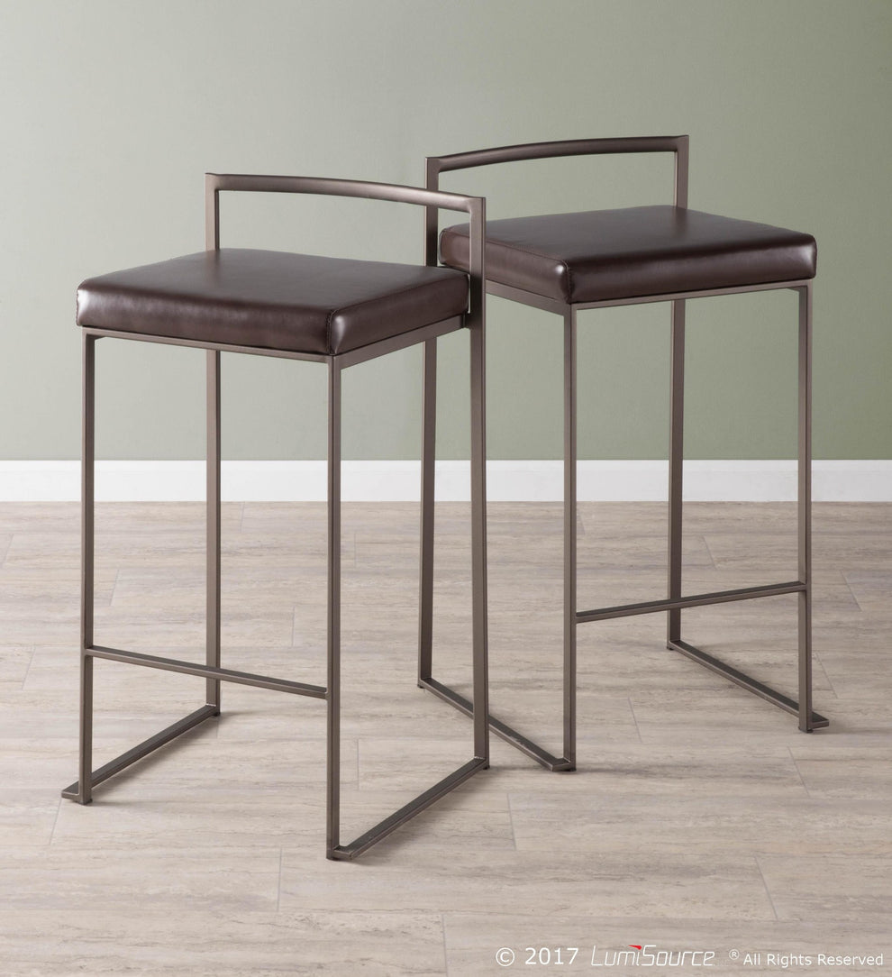 Fuji Stacker 26" Fixed-Height Counter Stool - Set of 3 By LumiSource - B26-FUJI ANE3 | Counter Stools | Modishstore - 3