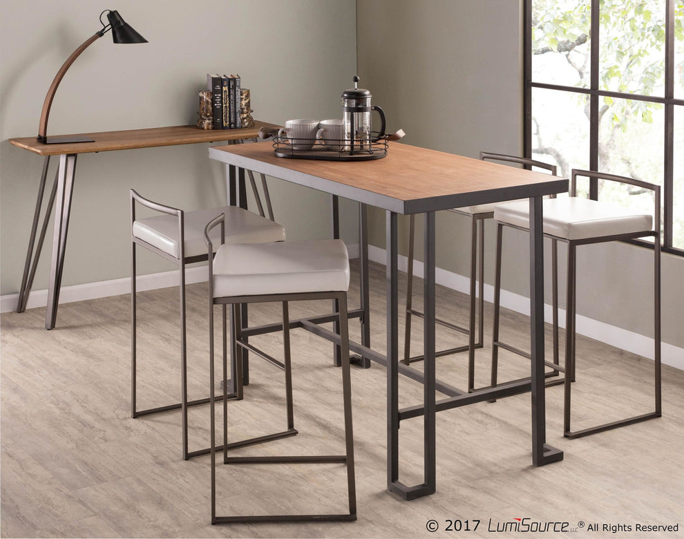 Fuji Stacker 26" Fixed-Height Counter Stool - Set of 3 By LumiSource - B26-FUJIPU ANBK3 | Counter Stools | Modishstore - 16