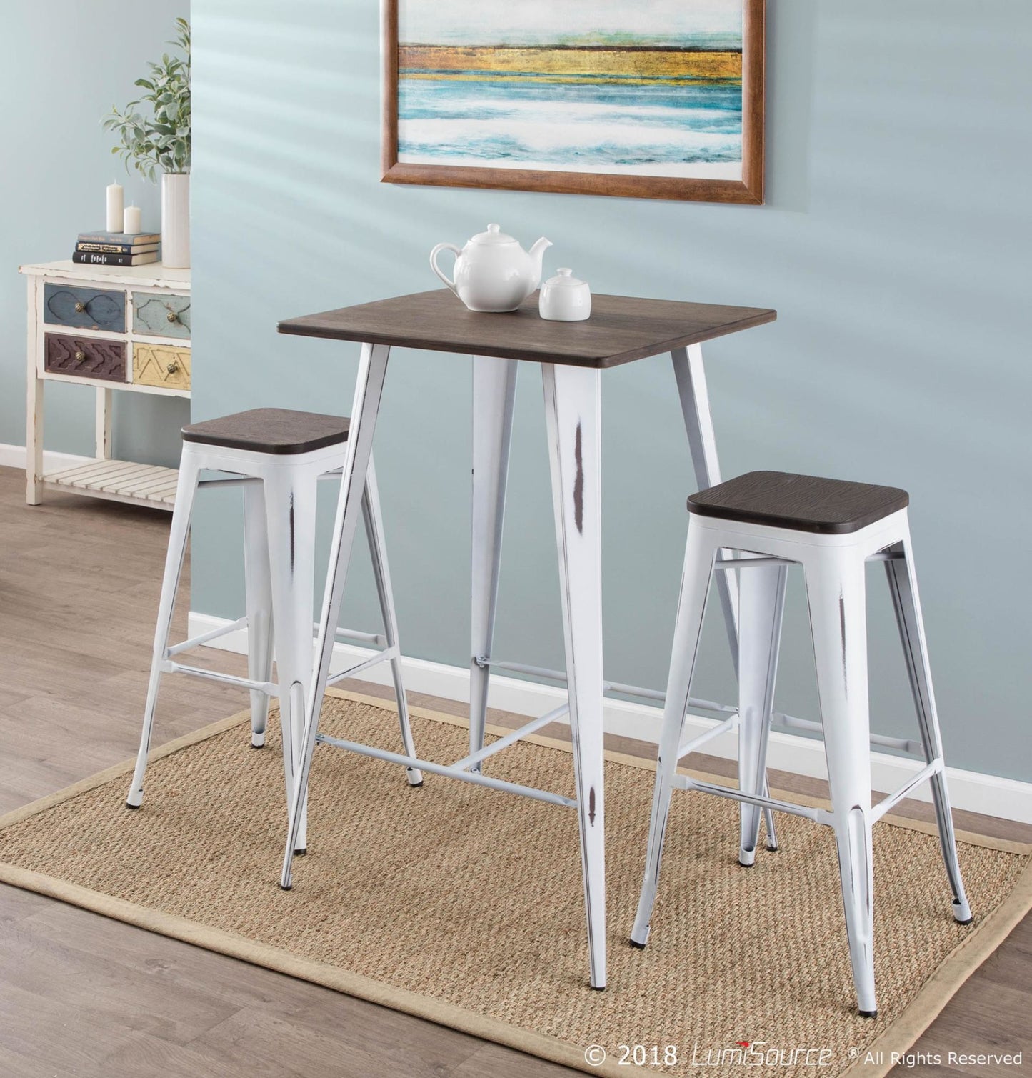 Oregon Barstool - Set of 2 By LumiSource - BS-TW-OR DK+AN2 | Bar Stools | Modishstore - 13