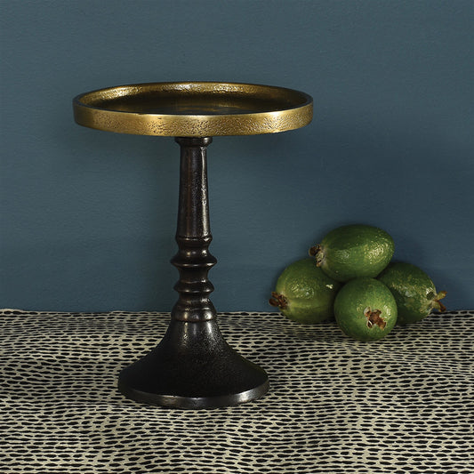 Reese Pedestal - Small - Brass & Bronze Set Of 4 By HomArt | Pedestal Trays | Modishstore