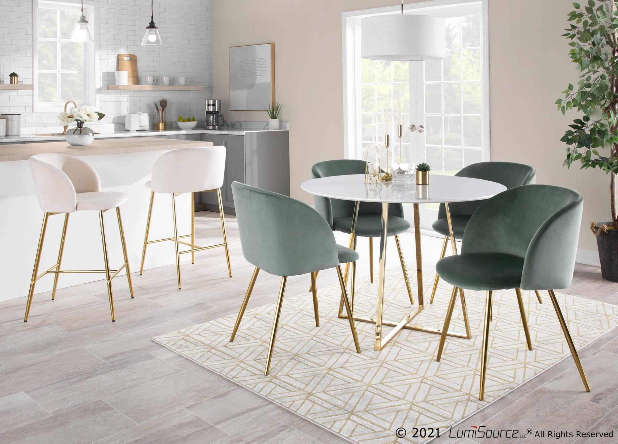 LumiSource Fran Chair, Upholstered Dining Chairs, Contemporary Dining Chair, Kitchen Chairs for Dining Table, Dining Chairs Set of 2 - Thumbnail 5