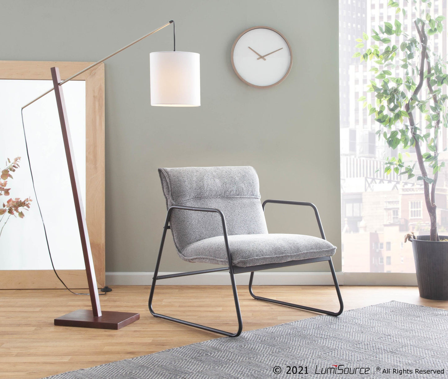 Casper Arm Chair By LumiSource - CHR-CASPERARM BKNGY | Armchairs | Modishstore - 3