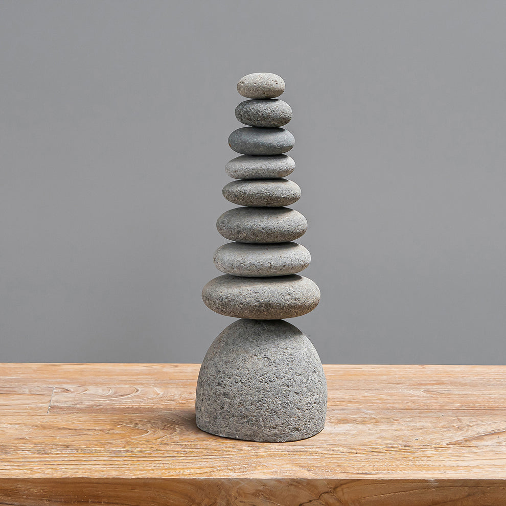 Nonuple Rock Cairn Set of 3 By Garden Age Supply | Sculptures | Modishstore - 2