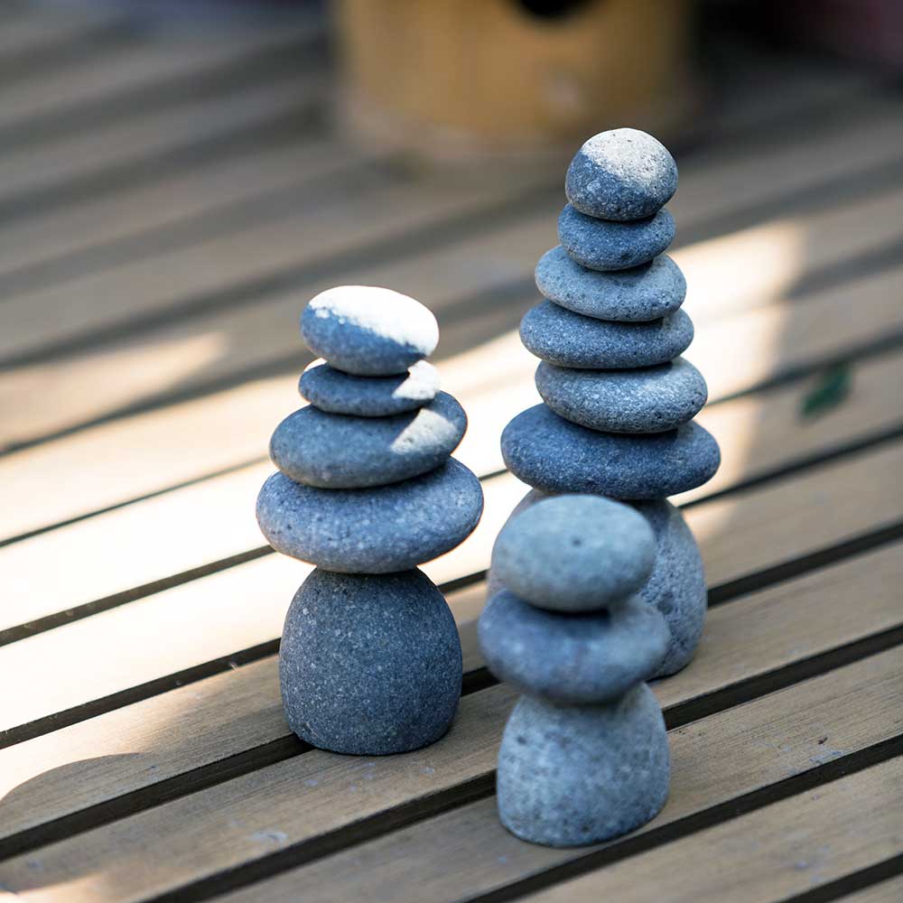 Mini Rock Cairns - Set of 3 Set of 6 By Garden Age Supply