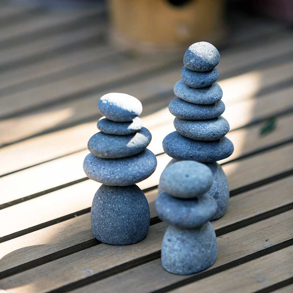 Mini Rock Cairns - Set of 3 Set of 6 By Garden Age Supply | Sculptures | Modishstore - 3