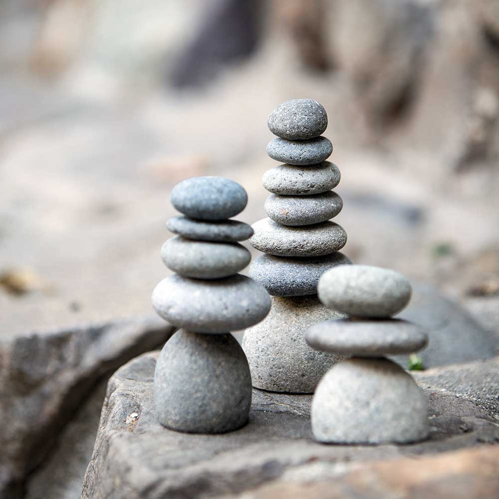 Mini Rock Cairns - Set of 3 Set of 6 By Garden Age Supply | Sculptures | Modishstore - 2