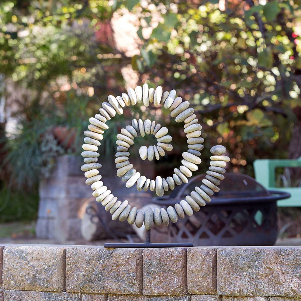 Stone Spiral on Stand By Garden Age Supply | Minerals and Stones | Modishstore - 2