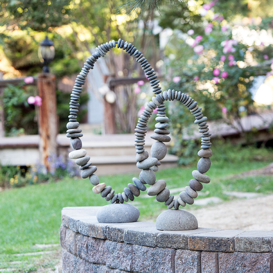 Stone Oval Ring on Stand By Garden Age Supply | Minerals and Stones | Modishstore - 4