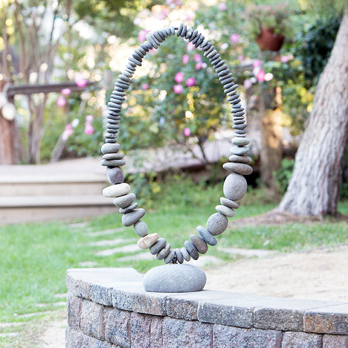Stone Oval Ring on Stand By Garden Age Supply | Minerals and Stones | Modishstore - 5