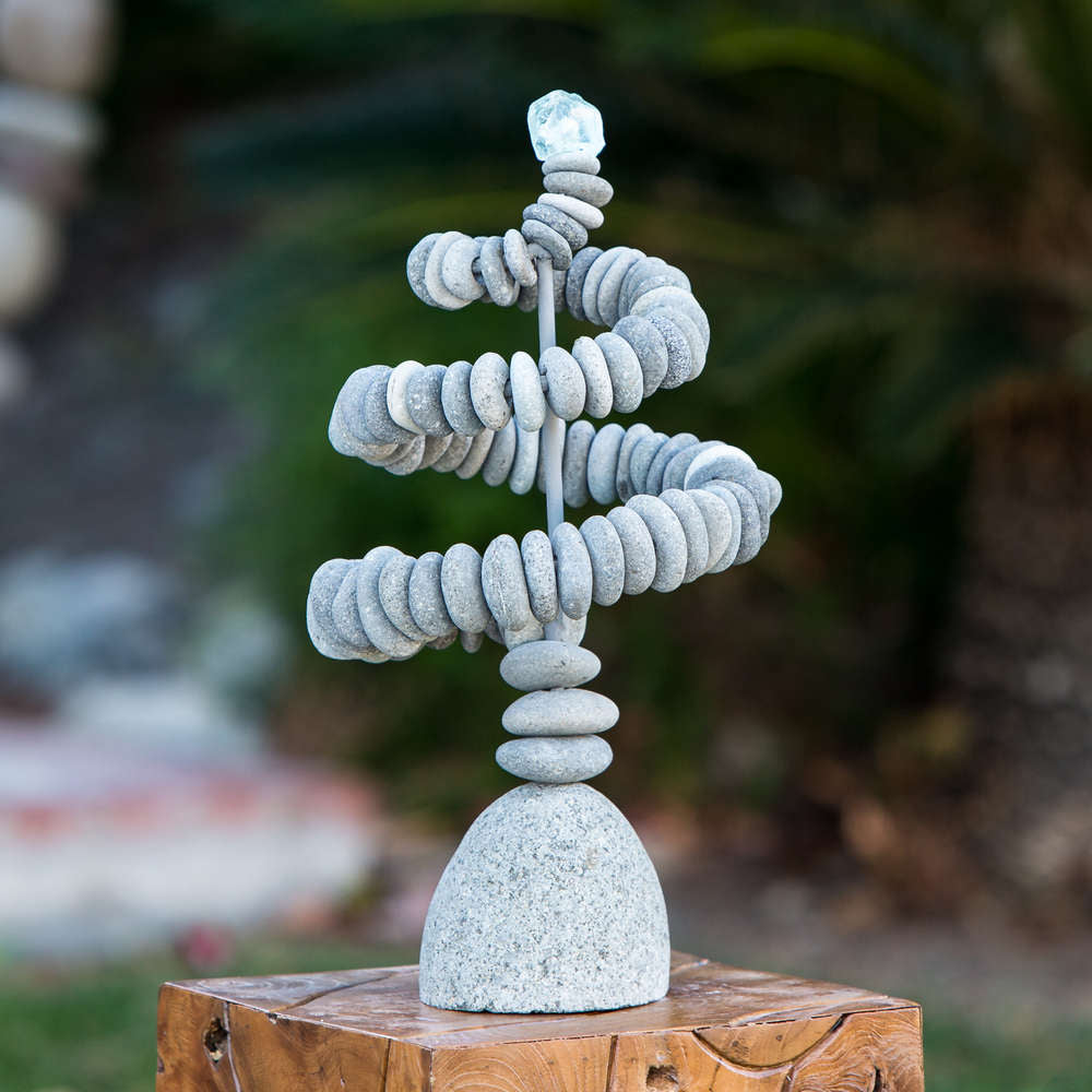 Spiral Cairn Small Set of 2 By Garden Age Supply | Sculptures | Modishstore - 1