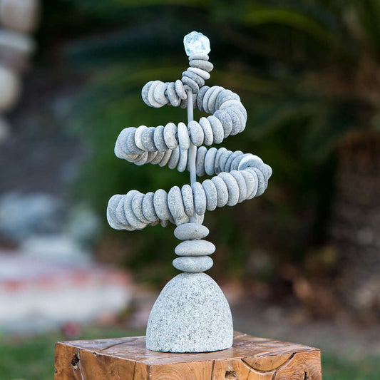 Spiral Cairn Small Set of 2 By Garden Age Supply | Sculptures | Modishstore - 1