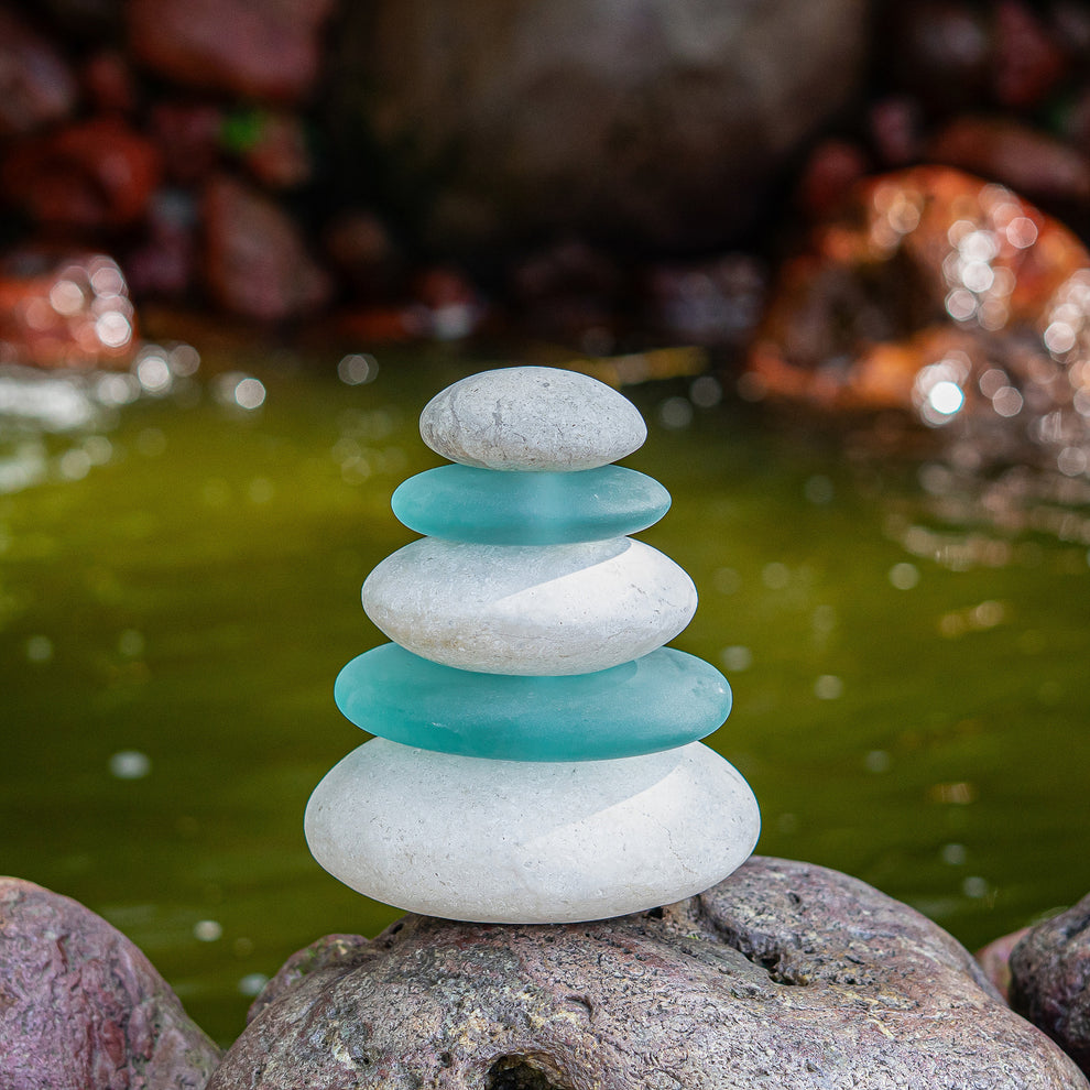 Quintuple Serenity Cairn Set of 3 By Garden Age Supply | Sculptures | Modishstore - 2