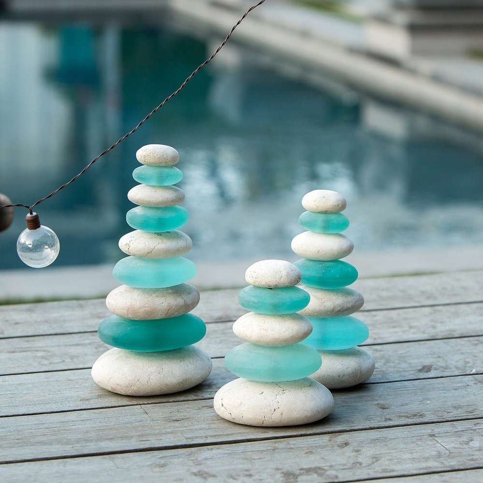 Quintuple Serenity Cairn Set of 3 By Garden Age Supply | Sculptures | Modishstore - 4