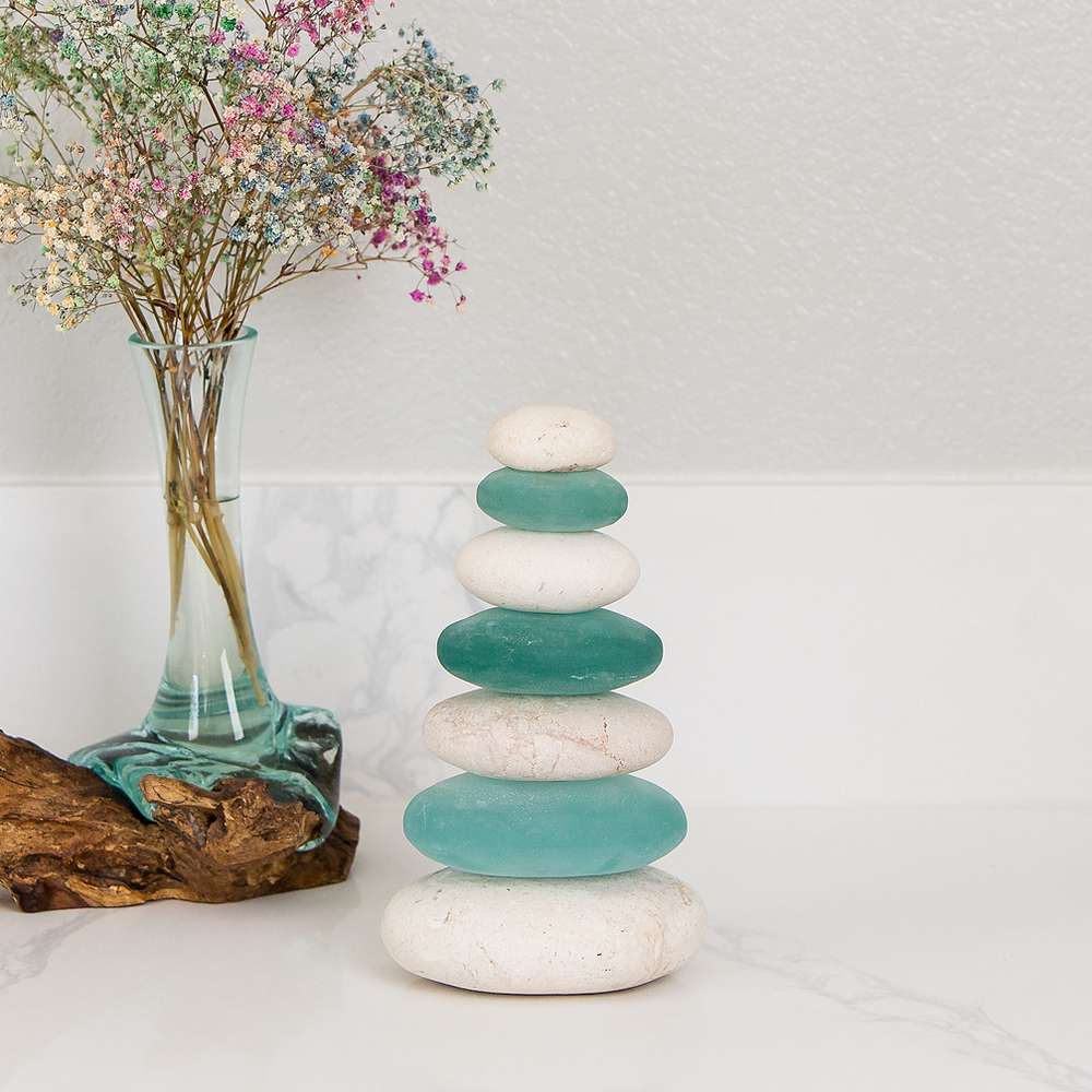 Septuple Serenity Cairn Set of 3 By Garden Age Supply | Sculptures | Modishstore - 1