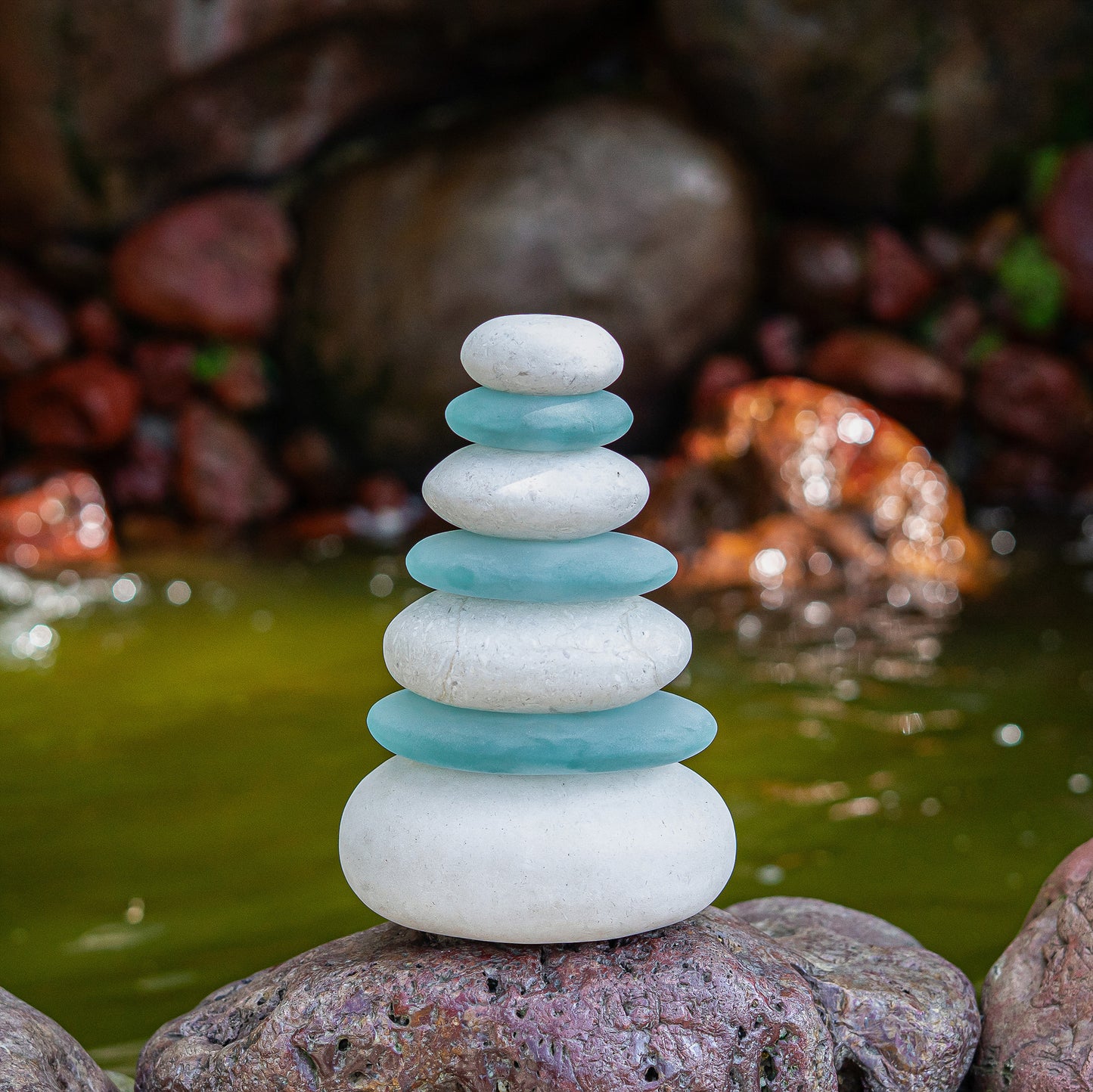 Septuple Serenity Cairn Set of 3 By Garden Age Supply