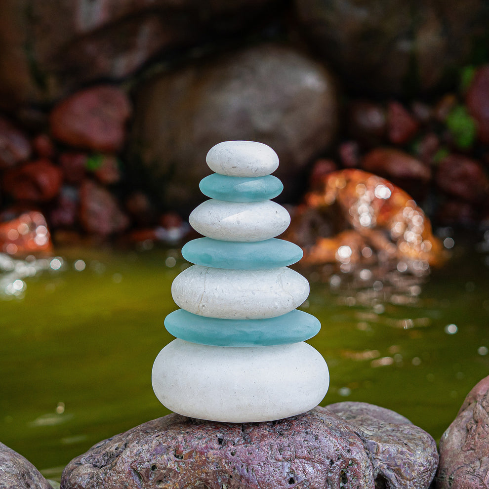 Septuple Serenity Cairn Set of 3 By Garden Age Supply | Sculptures | Modishstore - 2