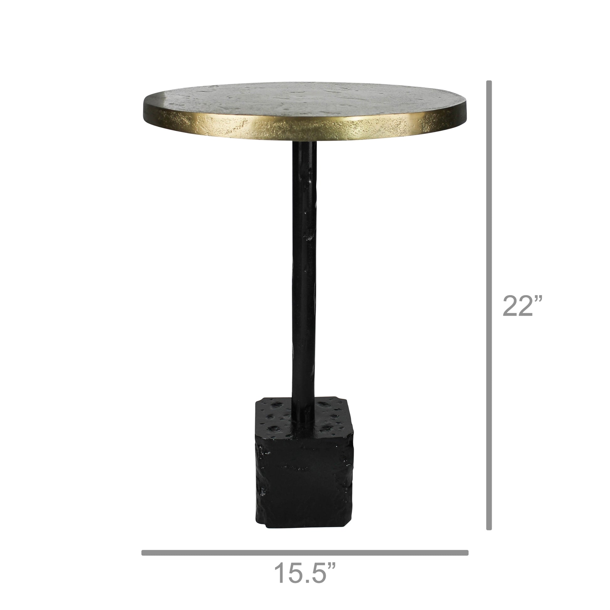 Navigator Table, Brass & Black By HomArt | End Tables | Modishstore - 3