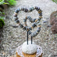 Beach Pebble Double Heart on Stand Set of 2 By Garden Age Supply