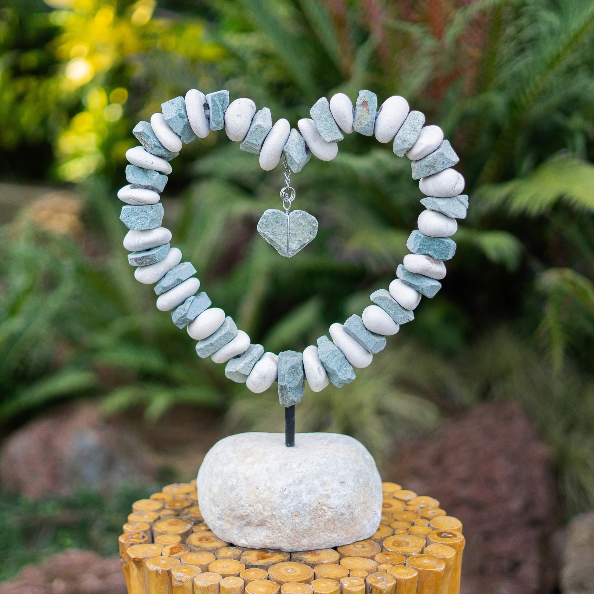 Serpentine Heart on Stand Set of 2 By Garden Age Supply | Sculptures | Modishstore - 1