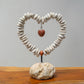 White Pebble Heart Stand Set of 2 By Garden Age Supply